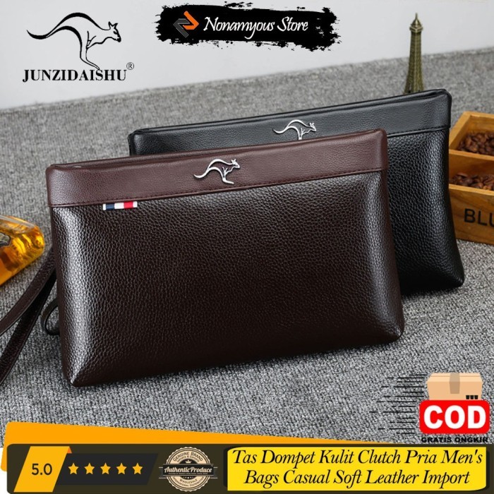 

TERLARIS [ORIGINAL] JUNZIDAISHU TAS DOMPET KULIT CLUTCH PRIA IMPORT MEN'S BAGS CASUAL STYLE SOFT