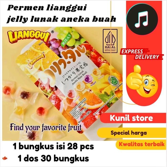 

terbaru !!! [paket reseller 1 dos/30bks] halal permen lunak mix candy aneka rasa buah 108gr.