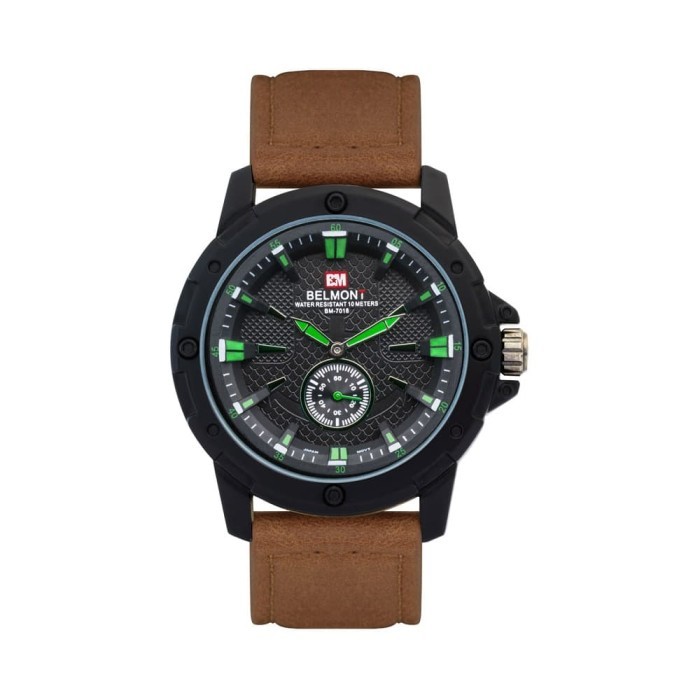 Jam Tangan Pria Original Belmont Small Second Bm 7018 New