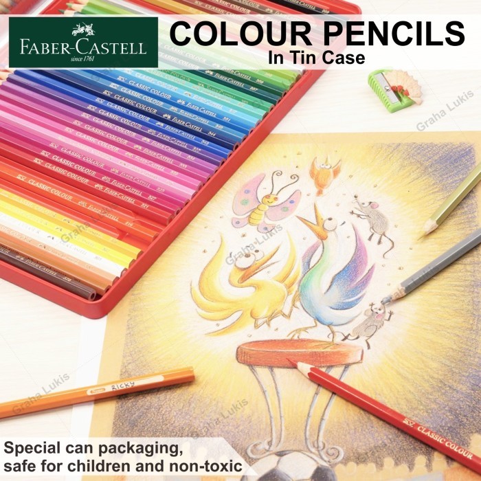 

Faber Castell Classic Colour Pencils Tin Case 36 - Kaleng Best Quality