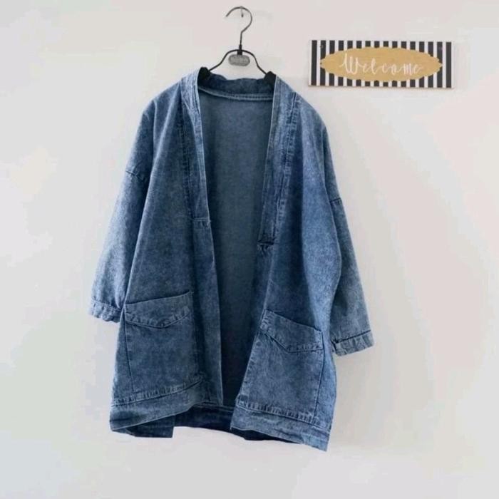 Best Seller Cardigan Jeans Wanita Outer Jeans Wanita Cardigan Jeans Jumbo