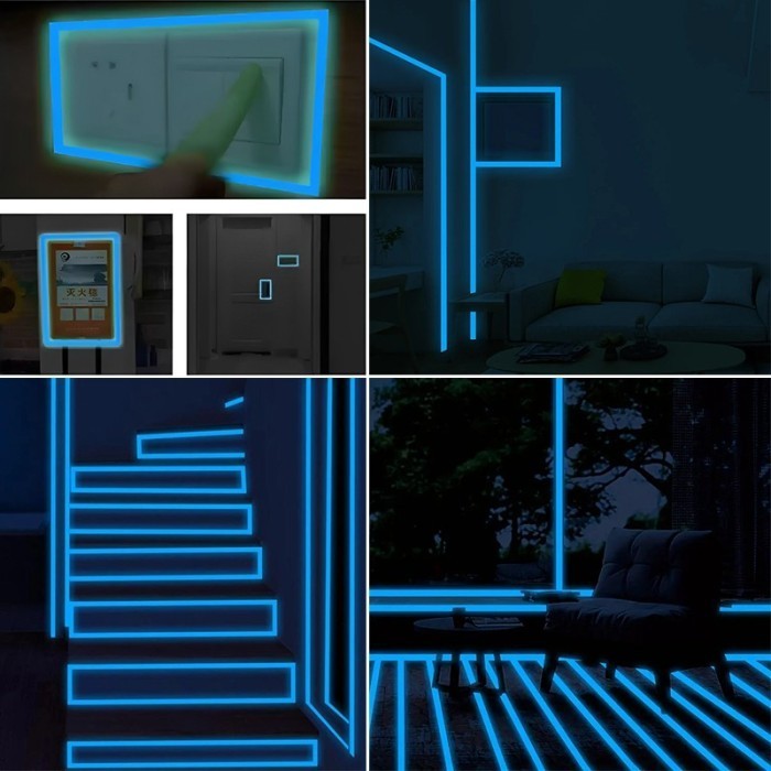 

Ready Stock Lakban Glow In The Dark Biru 5 Cm X 5 Meter / Fosfor Tape / Luminous Cod
