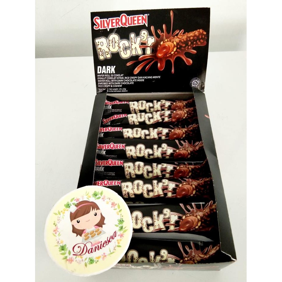 

terbaru !!! sekotak 24 pcs coklat silverqueen rockr dark atau milk ( ds bgr ) chocolate ready