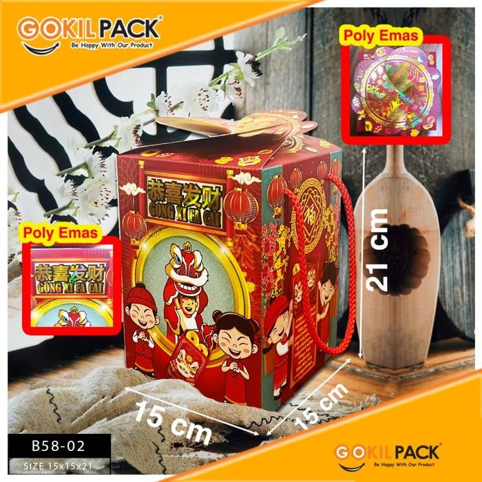 

Gokilpack - Kotak Hampers Imlek - Box Hampers Toples Imlek - B58