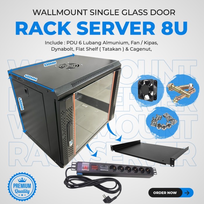 Produk Unggulan Wallmount Rack 8U Murah / Rack 8U / Rack Server 8U