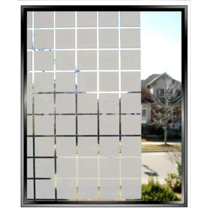 Terlaris Sticker / Stiker Kaca Sandblast Es Motif Kotak Good Quality