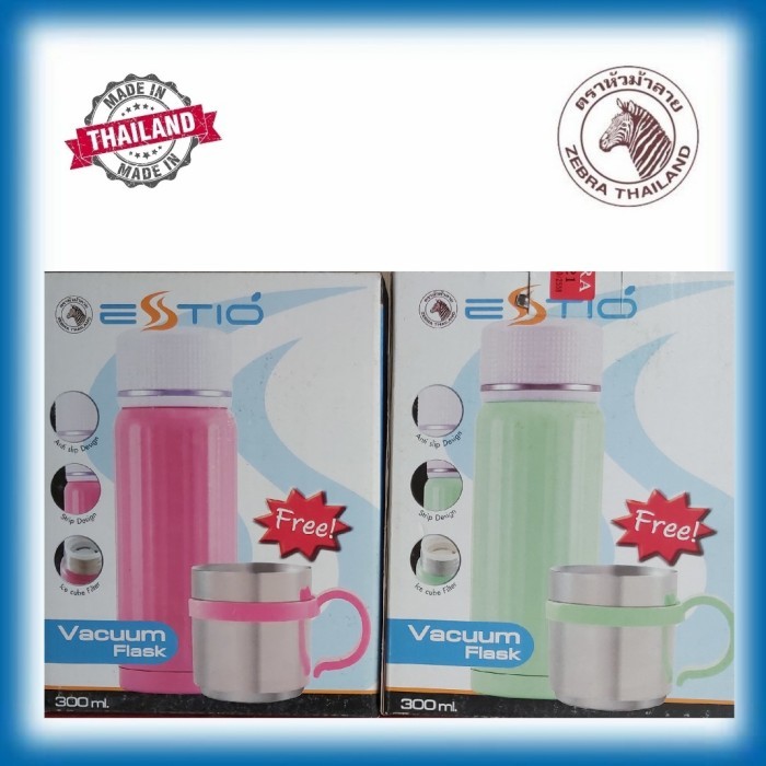Zebra Vacuum Flask And Mug Estio Buddy 300 Ml