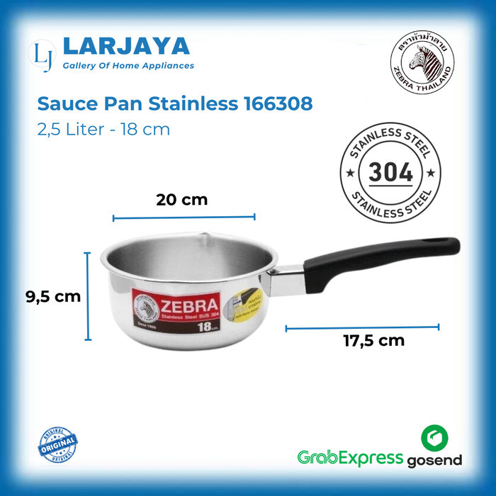 Zebra Sauce Pan 18 Cm (166308) Panci Stainless Steel Sus304