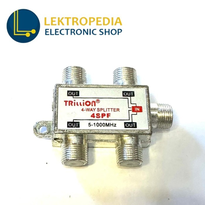 favorit] Splitter 4 way Trillion Besi 4SPF TV Televisi Antenna 4 output Frekuensi 5-1000MHZ Antena