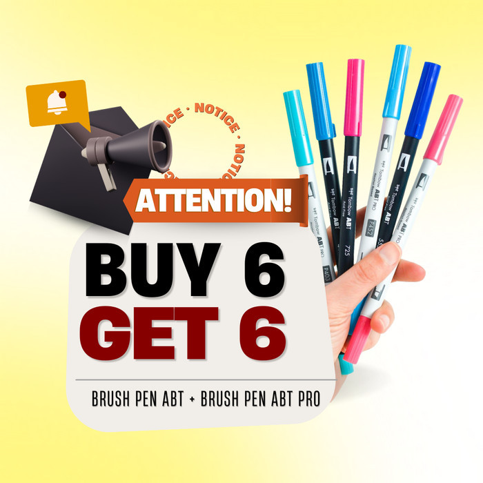 

TERBARU! [ Buy 6 GET 6 ] Tombow ABT Dual Brush Pen ( YELLOW SERIES )