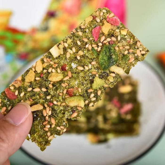 

terbaru !!! cemilan kacang renyah buah dan sayur rumput laut serpihan rumput laut siap santap ready