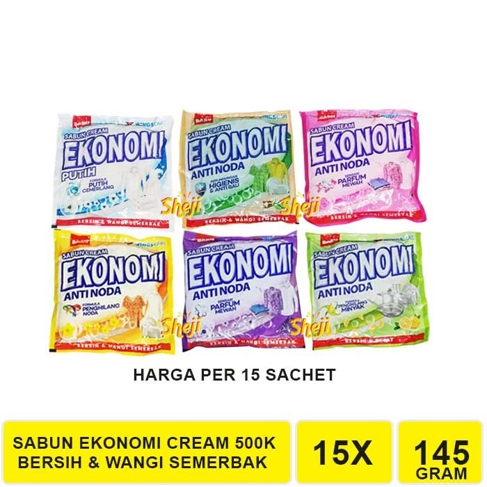 15 PCS EKONOMI CREAM SABUN COLEK 500K 145 GRAM