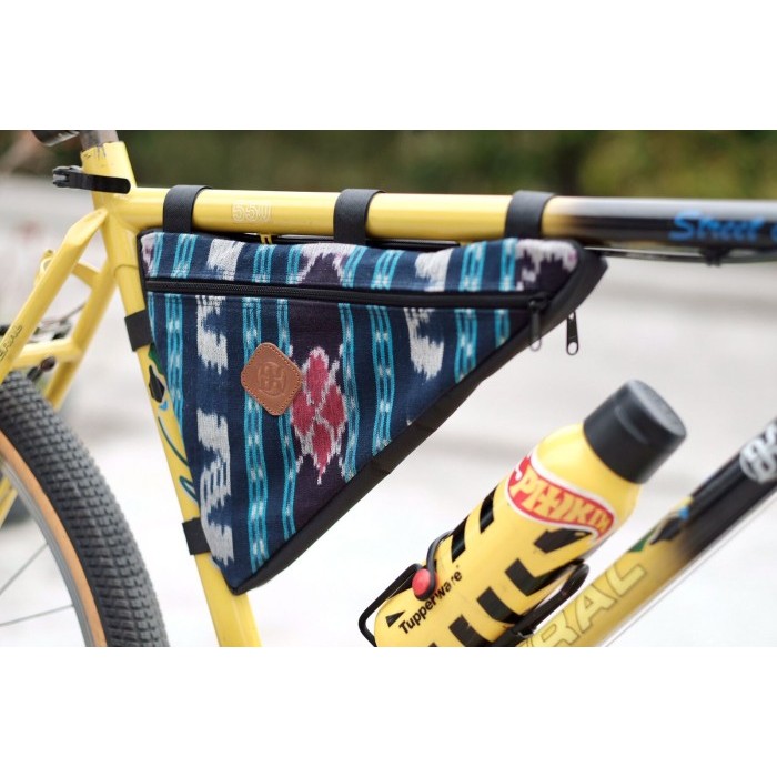 DKLASIK Tas Frame Bag Segitiga Sepeda Tenun Unik Etnik 2 lapis