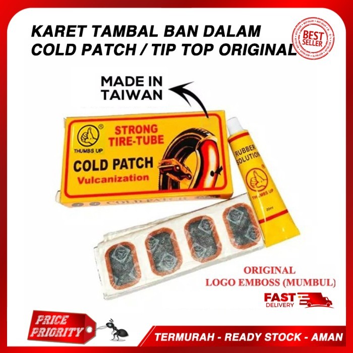 Tambal Ban Dalam Cold Patch Karet Ban Sepeda Motor TIP TOP Thumbs Up