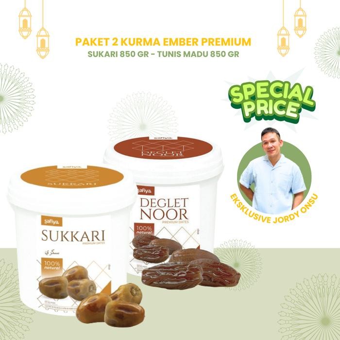 

[EXCLUSIVE Jordi Onsu] [iBooming] Paket 2 Kurma Safiya Sukari Ember + Kurma Tunis Madu 850 gr