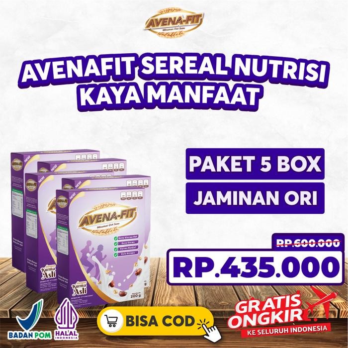 

Avenafit Paket 5 Box Susu Sereal Oat Kurma Original Asli Sudah BPOM Halal MUI Dan Bisa COD