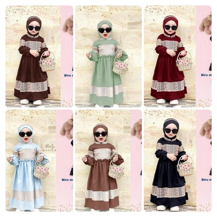 SYARI KID SURI 3UKURAN ( S M L ) PAKAIAN SYARI GAMIS MAXY ANAK KEKINIAN / BAHAN MOSCREPE / MR BAJU