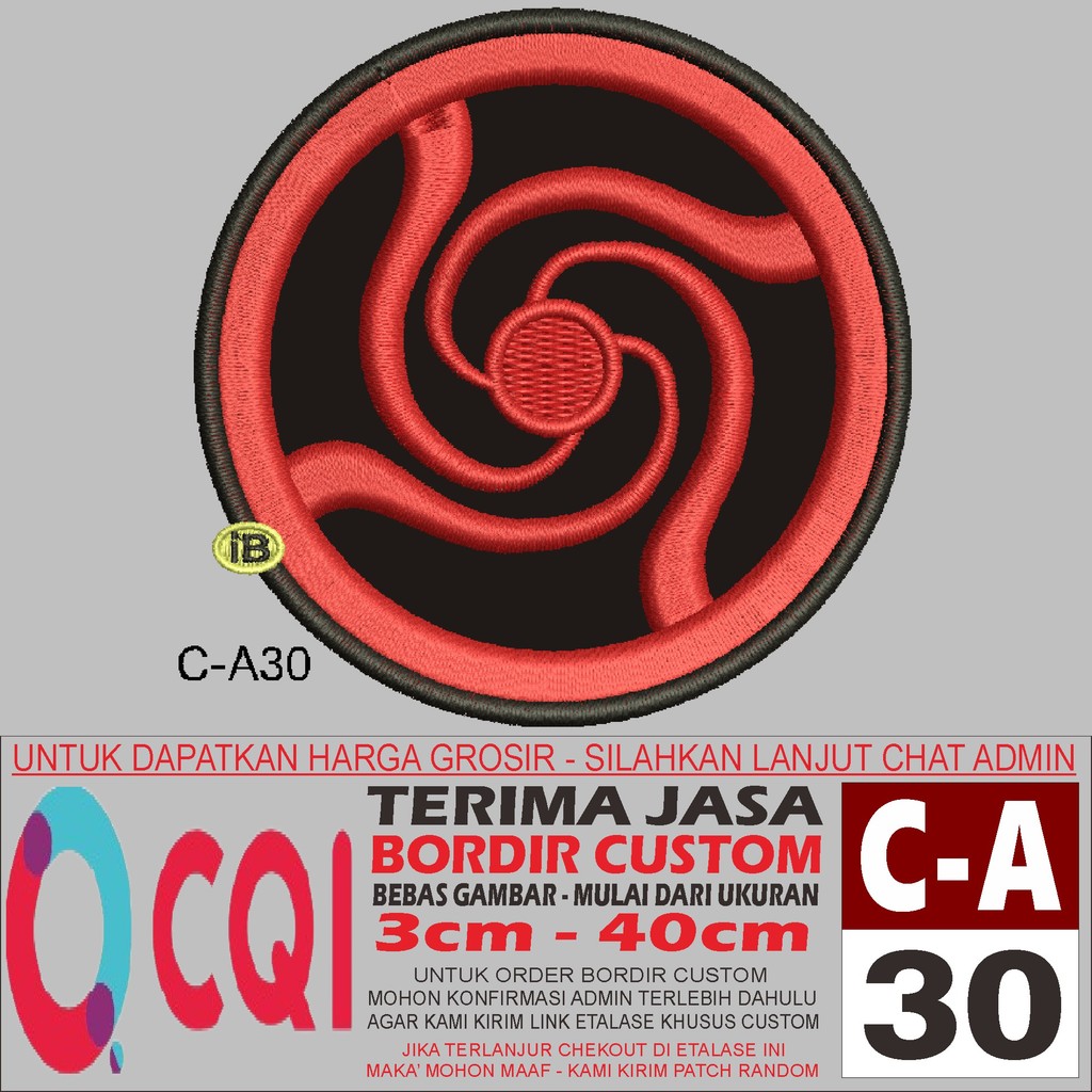 PATCH BORDIR LOGO ANIME JUJUTSU KAISEN C-A30 - OCQI EMBROIDERY TESTIMONI