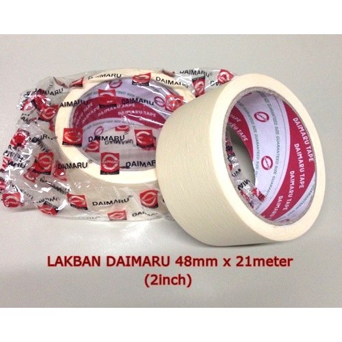 

Terbaru!! 1 Dus Daimaru 48Mm X 21Meter Masking Tape Lakban Kertas Warna Cream Packing Aman