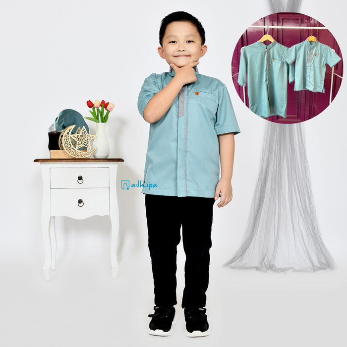 Produk Unggulan Koko Couple Utsman Pria Ayah Dan Anak Warna Biru Wardah