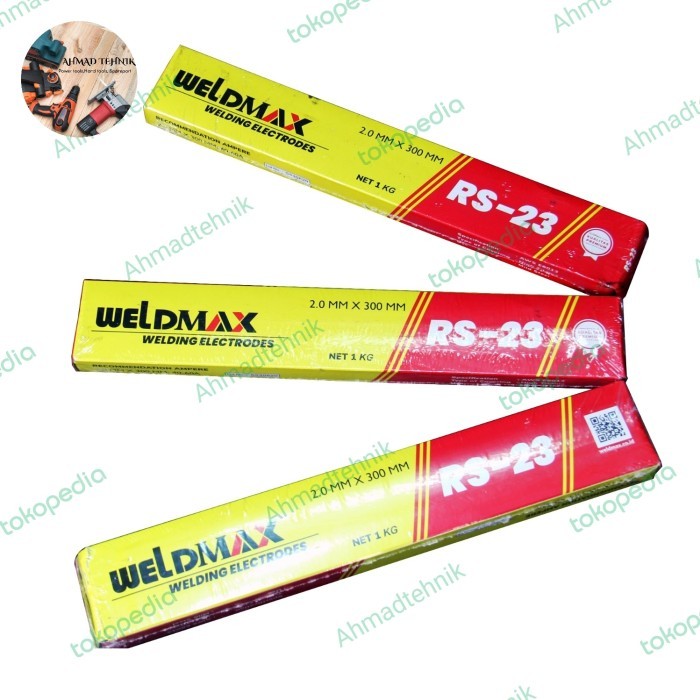 READY STOK KAWAT LAS ELEKTRODA 2.0 MM x 300 MM WELDMAX RS23 1 KG KAWAT LAS 2MM