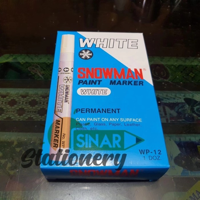

Spidol paint marker snowman white permanent wp12 1pak isi 12pc