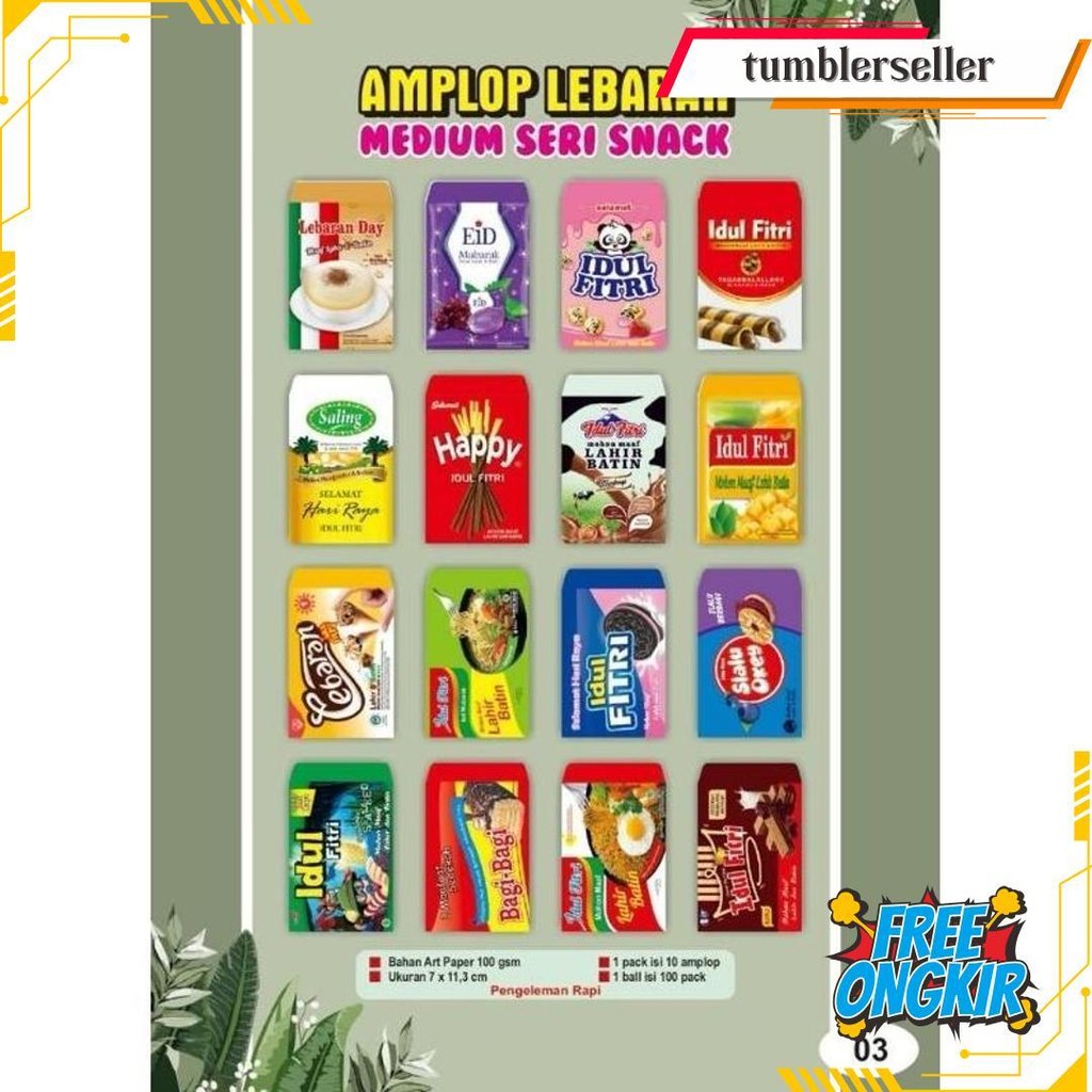 

Amplop Lebaran Medium Motif Snack Dan Shabic Terbaru Terlaris