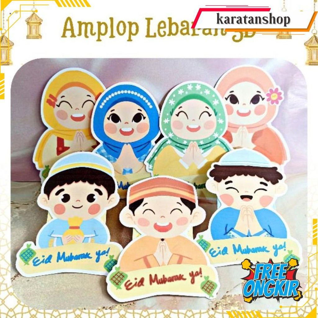 

(Isi 5Pc) Amplop Lebaran 3D Karakter Muslim Siap Kirim