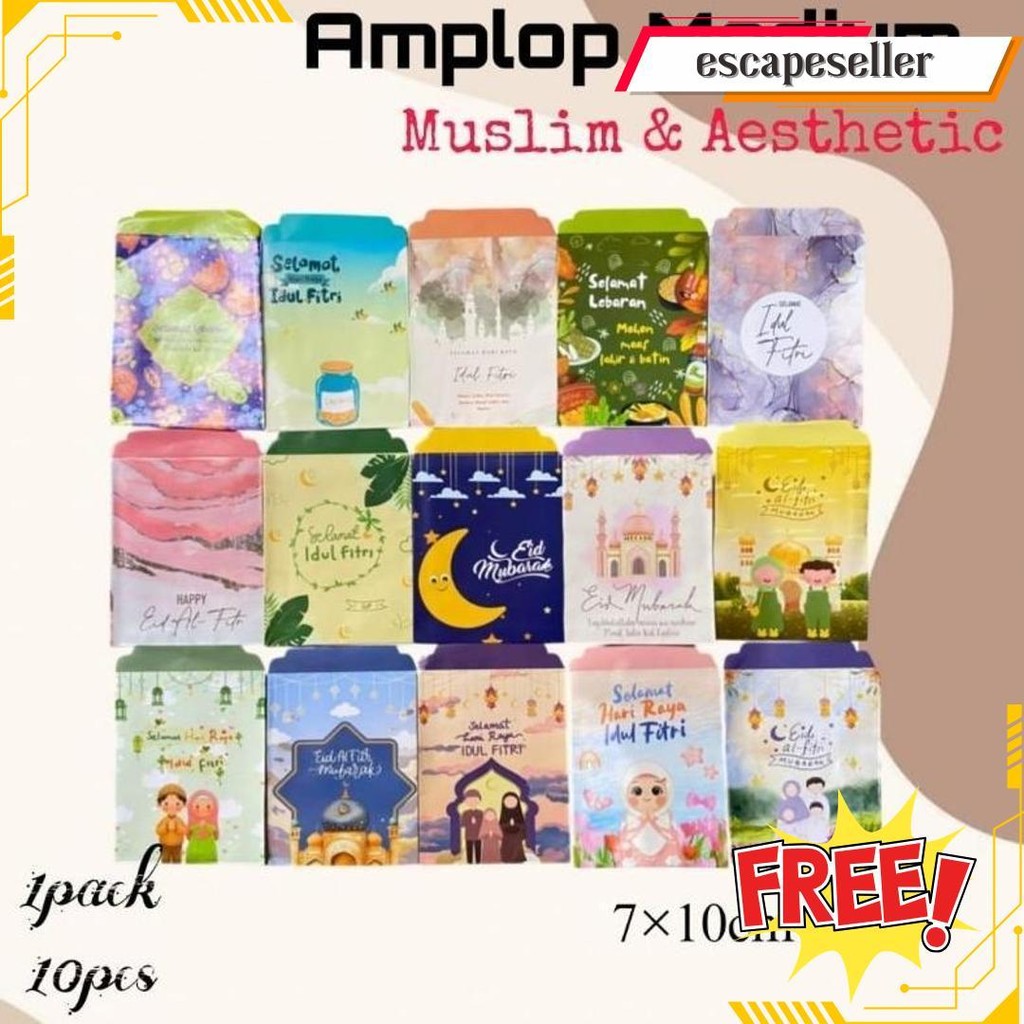 

Amlop Medium Muslim & Aesthetic Ipack 10Pcs/Bisa Pilih Motif/Amplop Lebaran Medium Aesthetic Muslim Islam Bisa Cod