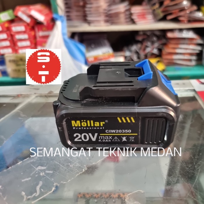Produk Unggulan] BATERAI LITHIUM LI ION CORDLESS BATTERY 20V 4 AH 4AH MOLLAR CIW20350