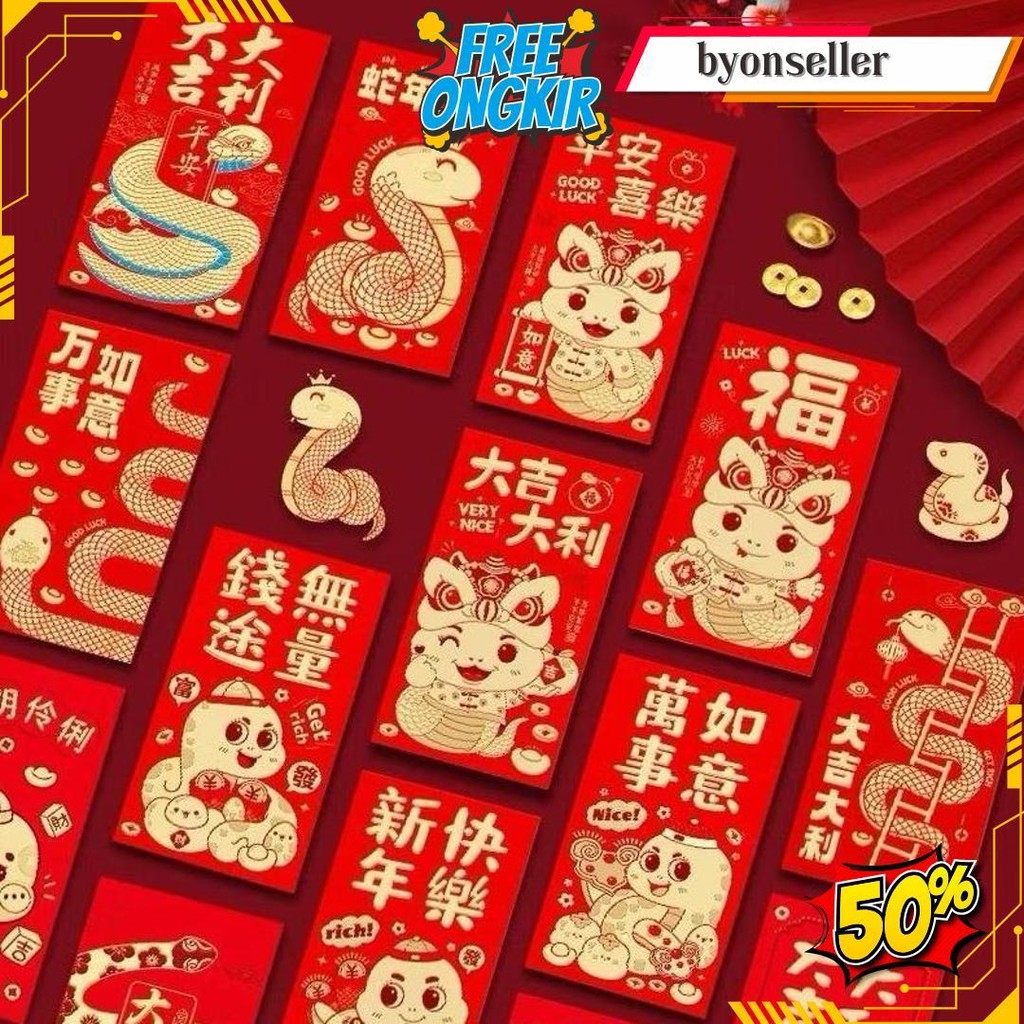 

Kertas Angpao Imlek / Hong Bao / Amplop Imlek / Amplop Sincia - Year Of Snake 2025 Siap Kirim