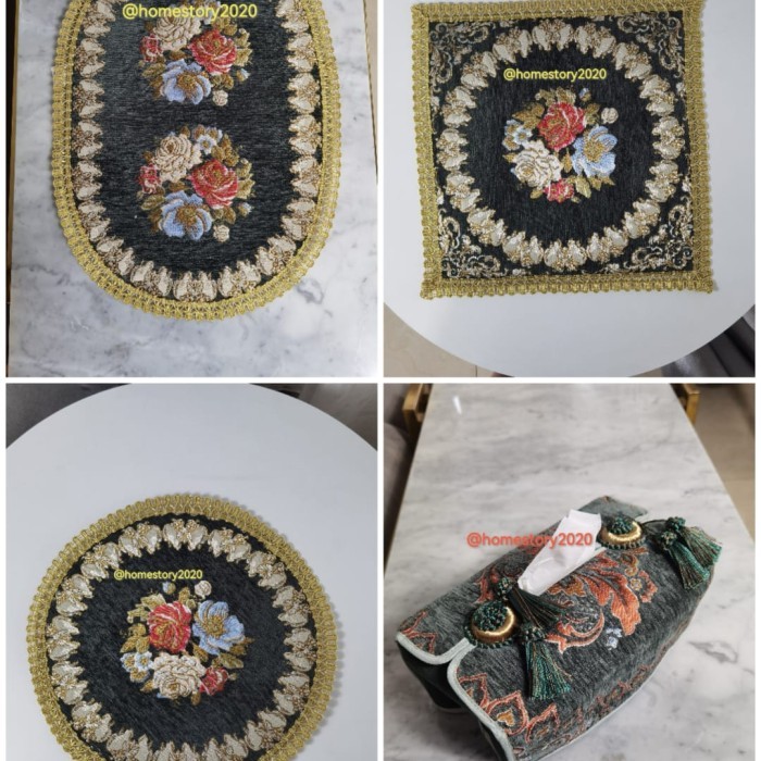 taplak meja belgi kecil bulat kotak mewah premium ukuran 30x30