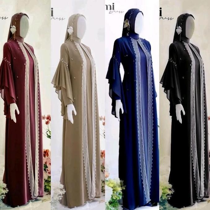 Abaya Rumi Dress Muslim Terbaru 2025 Gamis Syari Wanita Remaja Dewasa Lebaran Simple Elegan Bahan Ce