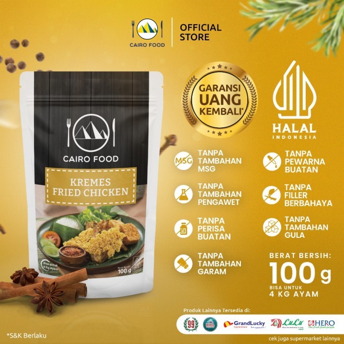 

TERLARIS BUMBU AYAM GORENG KREMES CAIRO FOOD - 100 GRAM MURAH!!! MURAH