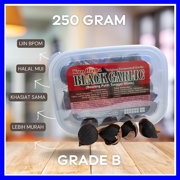 

TERLARIS BAWANG PUTIH HITAM TUNGGAL 250 GR GRADE B KHASIAT SAMA PERSIS MURAH!!! MURAH