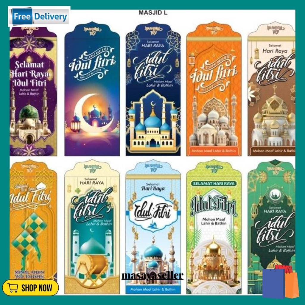 

Amplop Ampau Lebaran Masjid Df Uk Besar /Uk L Isi 100 Lembar 16X8Cm - Mix Masjid L Df Bisa Cod