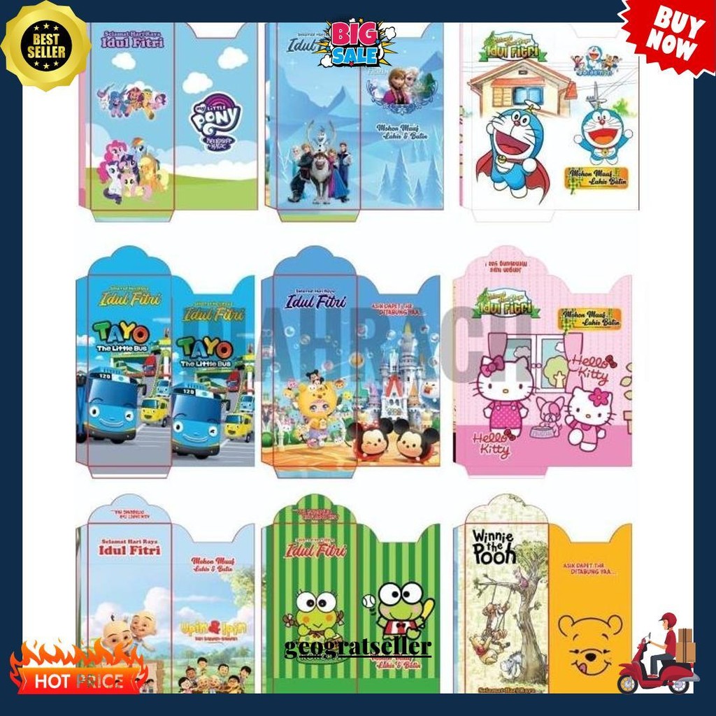 

[Bisa Pilih] Amplop Lebaran 10 Pcs Jumbo 7 X 19 Cm [Siap Pakai] Original Produk