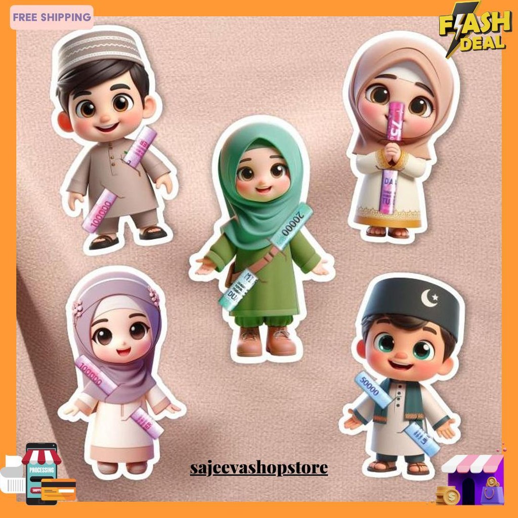 

(40Pcs) Amplop Lebaran Gemoy Karakter 3D Idul Fitri 2025 Uang Selip Peluk Angpao Thr Unik Cod