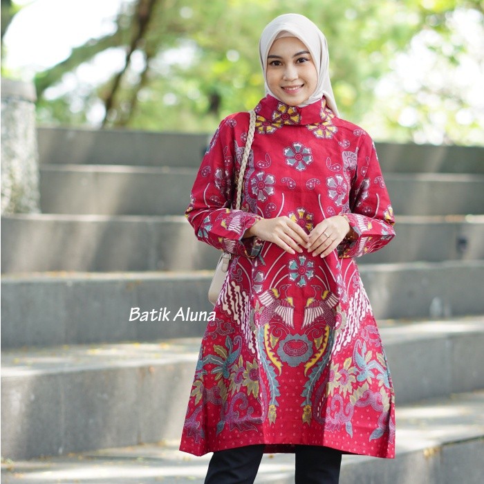 Baju Dress Batik Wanita Tunik Modern Premium TBA 068