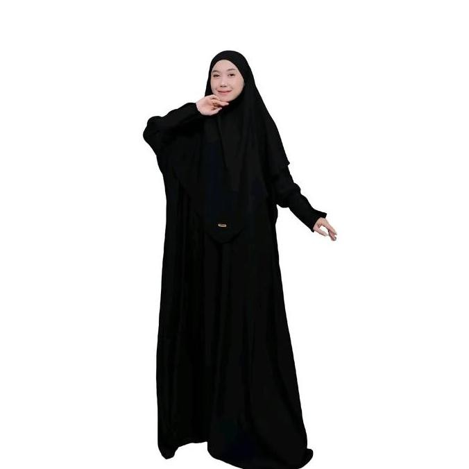 Abaya terbaru 2025 Muza gamis syar'i Abaya Crinkcle set khimar Crinkle Syari Muslim Wanita Umroh Tan