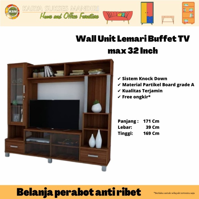 Wall Unit / Meja Tv Besar / Rak Tv Besar Wu 895