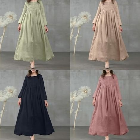 Baju Maxi Dress Gamis Wanita Muslim Terbaru Fashion Korea Terlaris