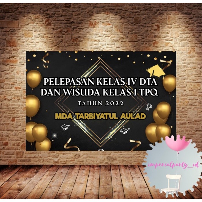 CUSTOM GRADUATE BACKDROP BANNER SPANDUK SARJANA SCHOOL GRADUATION