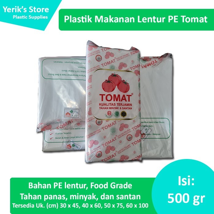

Plastik Makanan Tahan Minyak Dan Santan Pe Tomat Isi 500 Gr/Bks Best Seller