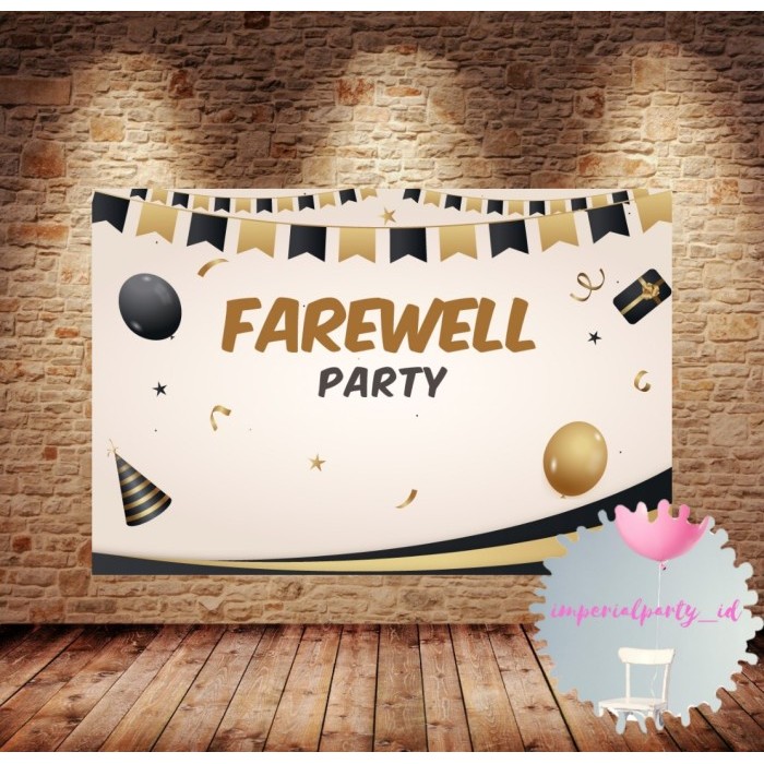 CUSTOM BACKDROP BANNER SPANDUK FAREWELL PARTY RETIREMENT PERPISAHAN