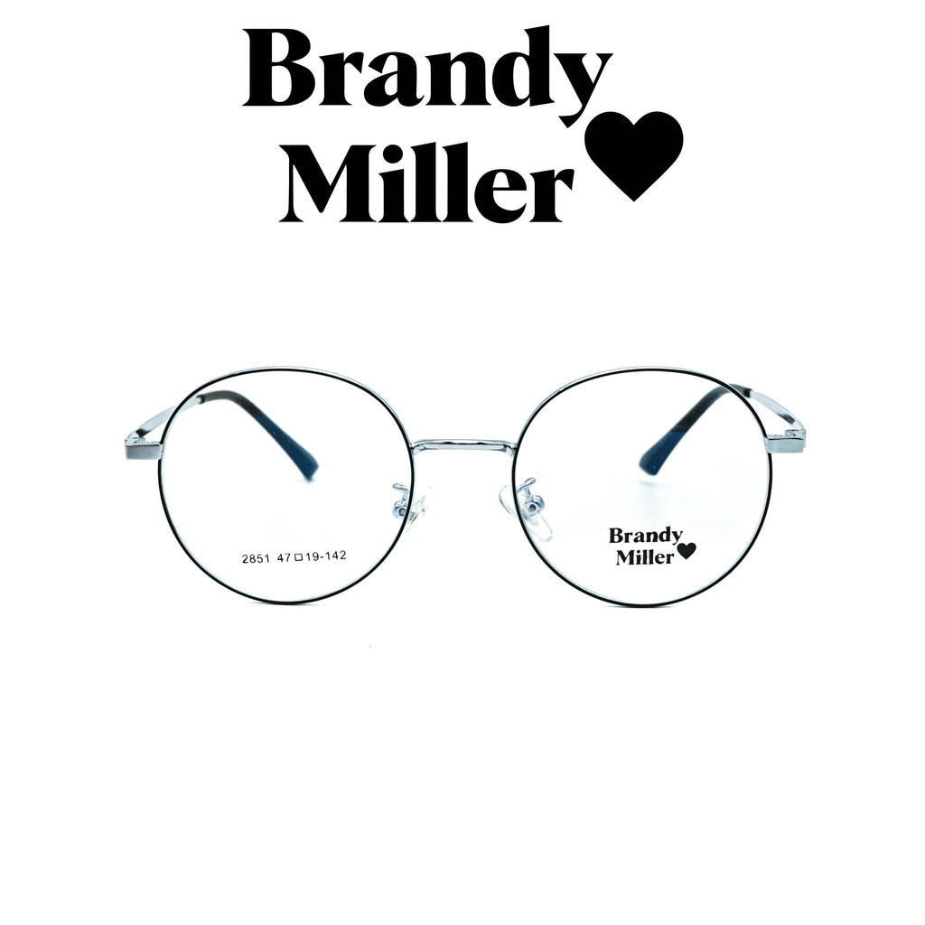 Brandy Miller Kacamata Pria Wanita 2851 C2 Black Silver