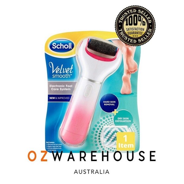 Scholl Velvet Smooth Electronic Foot File For Hard Skin - Pink