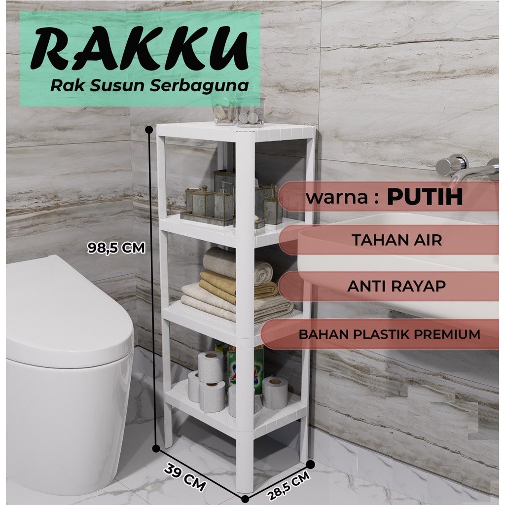 Disc Rak Kamar Mandi / Rak Sudut/ Rak Pot Bunga / Rak Sepatu / Rak Dapur / Rakku Rak Susun Serbaguna