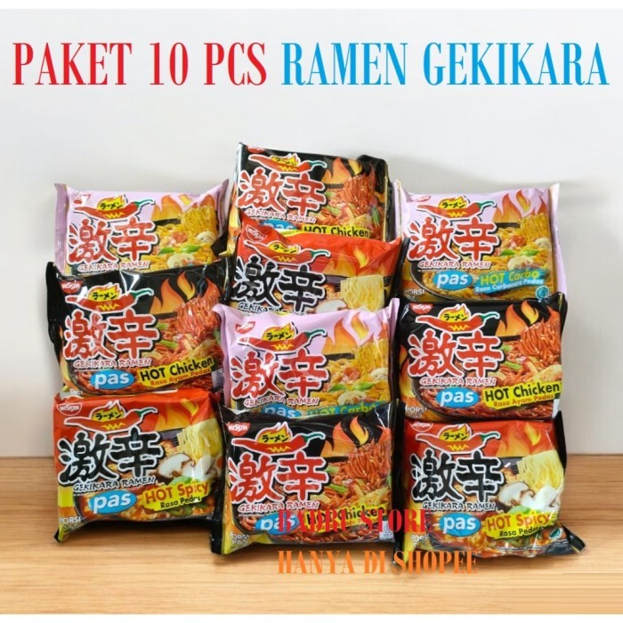 

TERLARIS PAKET 10 PCS MIE INSTANT RAMEN NISSIN GEKIKARA PAS HALAL JEPANG HALAL PROMO MURAH MURAH!!!