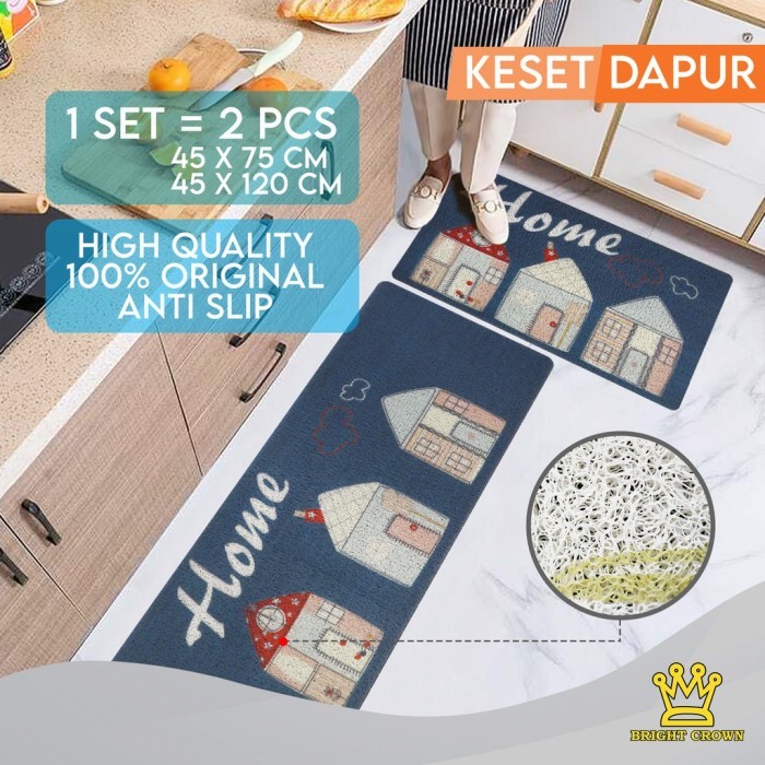 

TERLARIS BRIGHT CROWN KESET DAPUR MODERN MIE BIHUN LEMBUT ANTI SLIP 2 IN1 (45X75CM & 45X120CM) 8